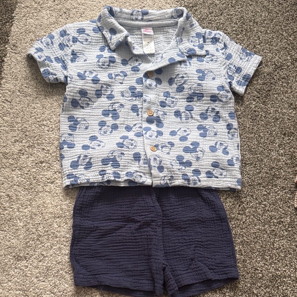 Disney Blue Mickey Mouse Kids Matching Set